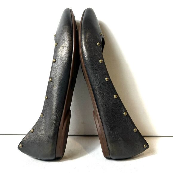 Kork-Ease Womens Sz 9M Comfort Casual Pewter Leather Slip On Studded Flat Loafer - Picture 5 of 12